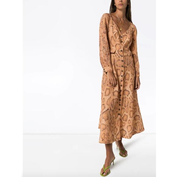 Mara Hoffman Silvana Snake-Print Midi Dress - Picture 1 of 12